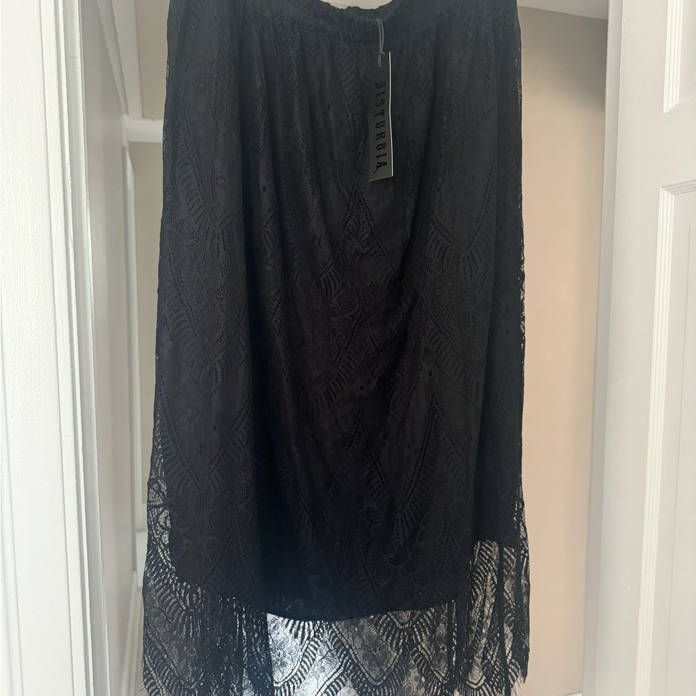 Disturbia Black Lace Midi Skirt - Picture 4 of 4